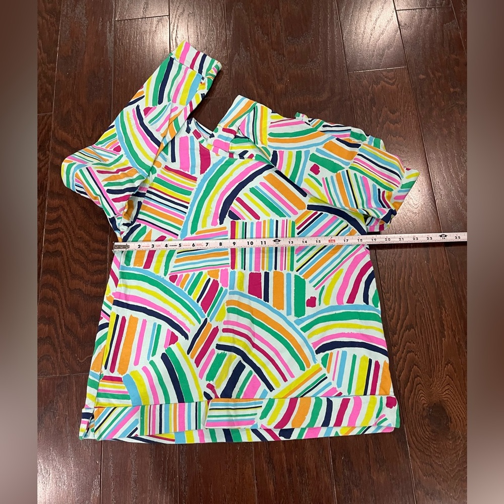 Fresh Produce Abstract Stripe Tunic Top Multicolor Stretch Artsy Women Medium - Picture 4 of 7